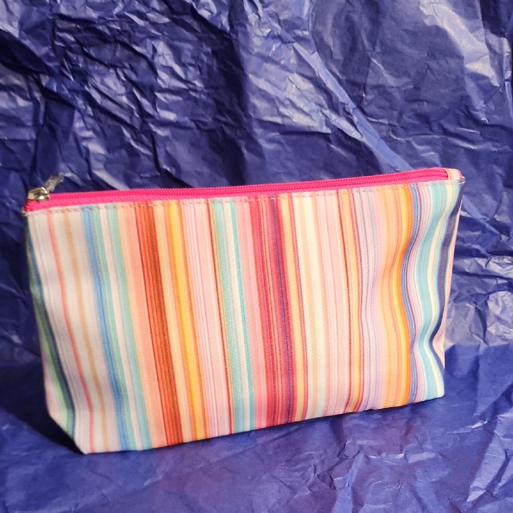 Colorful Striped Clinique Bag